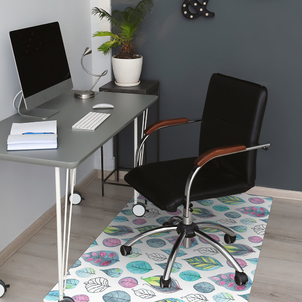 Alfombrilla para silla de escritorio Hojas de dibujos animados