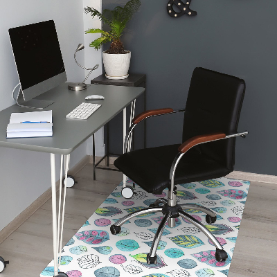 Alfombrilla para silla de escritorio Hojas de dibujos animados