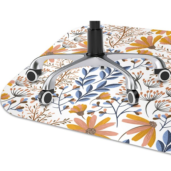 Alfombra silla ordenador Flores pintadas