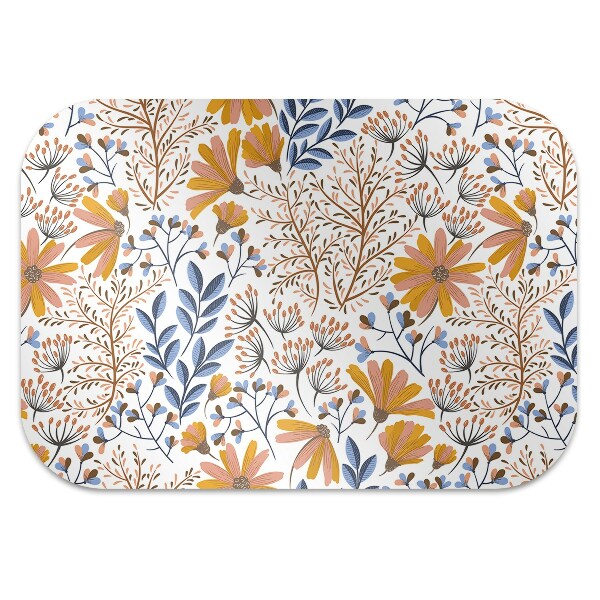 Alfombra silla ordenador Flores pintadas