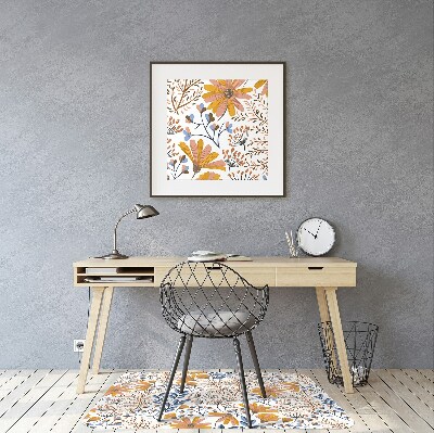 Alfombra silla ordenador Flores pintadas