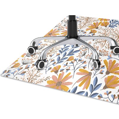 Alfombra silla ordenador Flores pintadas