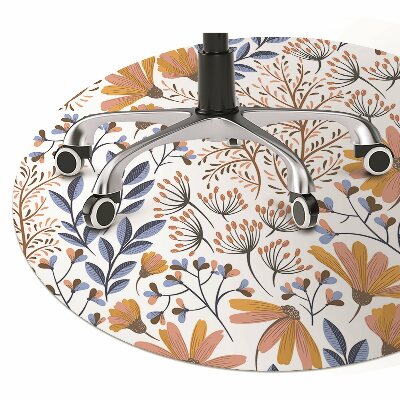 Alfombra silla ordenador Flores pintadas
