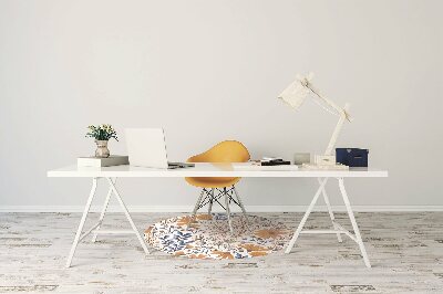 Alfombra silla ordenador Flores pintadas
