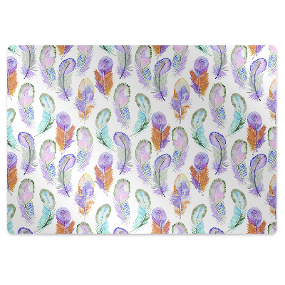 Alfombra para silla de oficina Plumas coloridas