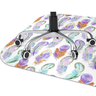 Alfombra para silla de oficina Plumas coloridas