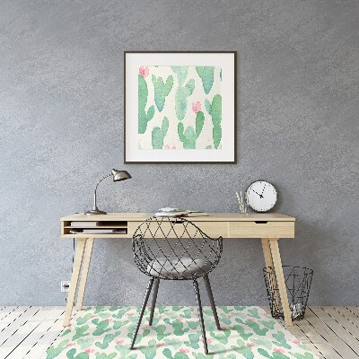 Alfombra para silla de escritorio Cactus macular