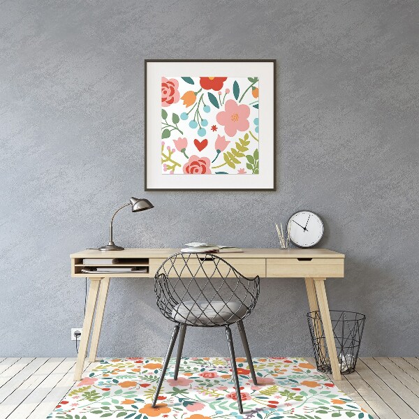 Alfombra para silla de escritorio Imagen con flores