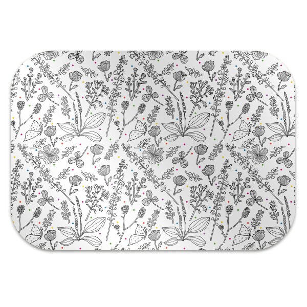 Alfombra silla ordenador Flores y puntos