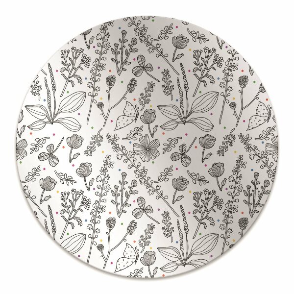 Alfombra silla ordenador Flores y puntos
