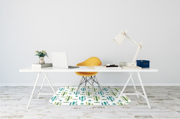 Alfombra silla ordenador Cactus pintados