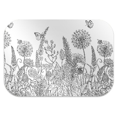 Alfombra para silla de escritorio Boceto de flores