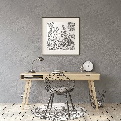 Alfombra para silla de escritorio Boceto de flores