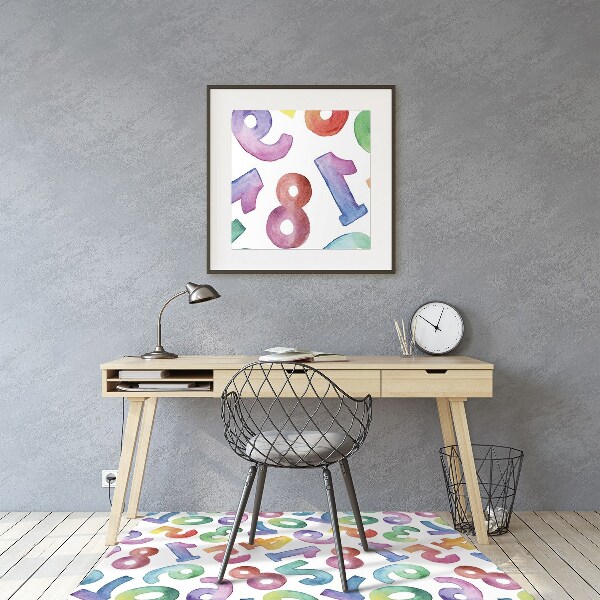 Alfombra silla ordenador Letras coloridas