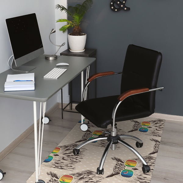 Alfombra para silla de escritorio Búhos con gafas