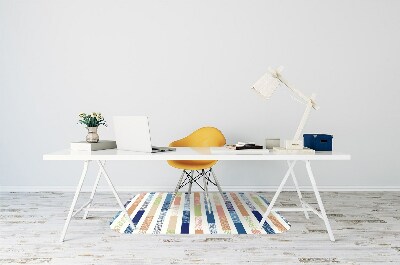 Alfombra para silla de escritorio Rayas coloridas