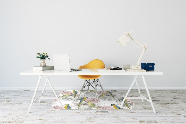 Alfombra para silla de escritorio Loro y flores
