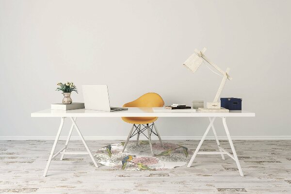 Alfombra para silla de escritorio Loro y flores