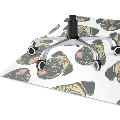 Alfombra para silla de escritorio Pugs