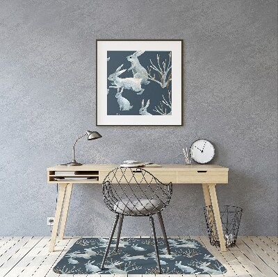 Alfombra para silla de escritorio Conejos blancos