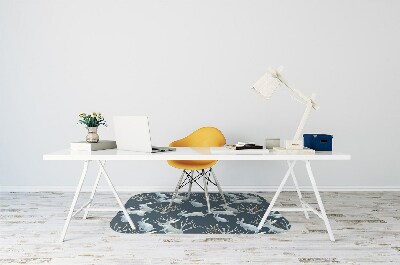 Alfombra para silla de escritorio Conejos blancos