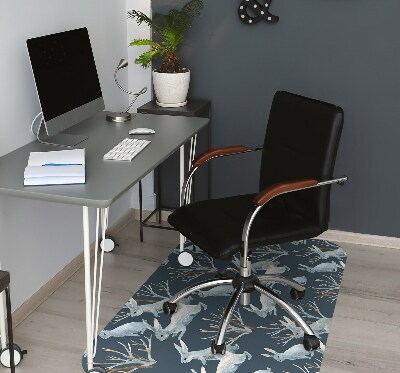 Alfombra para silla de escritorio Conejos blancos