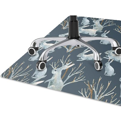 Alfombra para silla de escritorio Conejos blancos