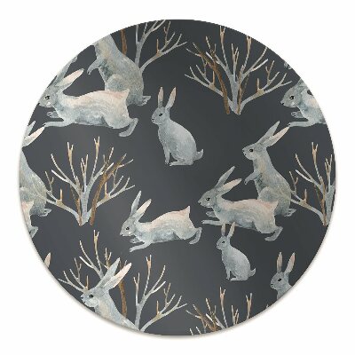 Alfombra para silla de escritorio Conejos blancos