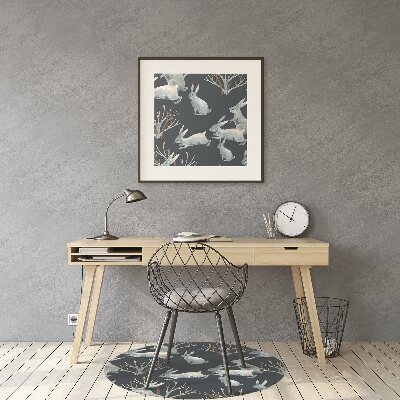 Alfombra para silla de escritorio Conejos blancos