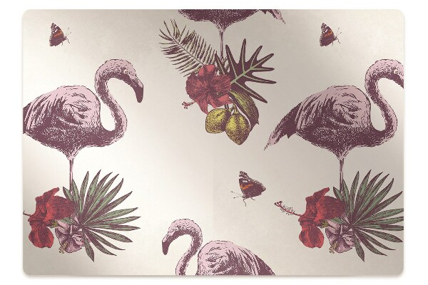 Alfombra para silla de escritorio Flamenco y hibisco