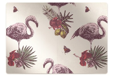 Alfombra para silla de escritorio Flamenco y hibisco