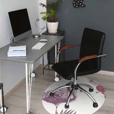Alfombra para silla de escritorio Flamenco y hibisco