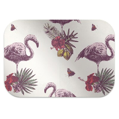 Alfombra para silla de escritorio Flamenco y hibisco