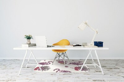 Alfombra para silla de escritorio Flamenco y hibisco