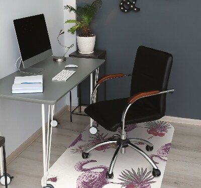 Alfombra para silla de escritorio Flamenco y hibisco