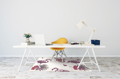 Alfombra para silla de escritorio Flamenco y hibisco