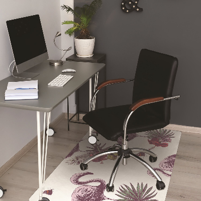 Alfombra para silla de escritorio Flamenco y hibisco