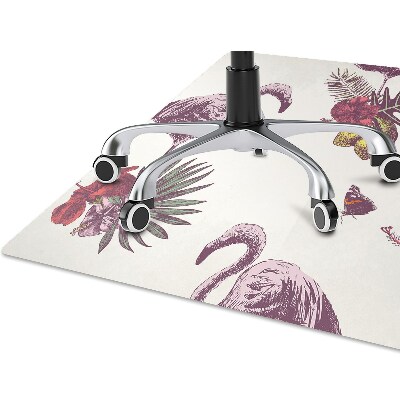 Alfombra para silla de escritorio Flamenco y hibisco