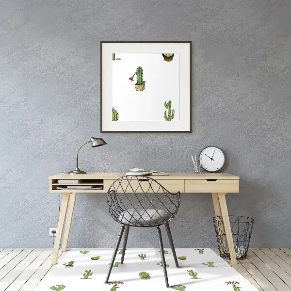 Alfombra para silla de escritorio Cactus