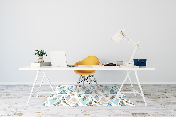Alfombra para silla de escritorio Triángulos y plumas