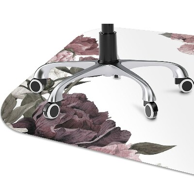 Alfombra protectora suelo para silla Peonías