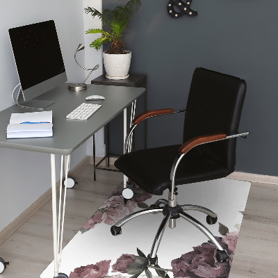 Alfombra protectora suelo para silla Peonías