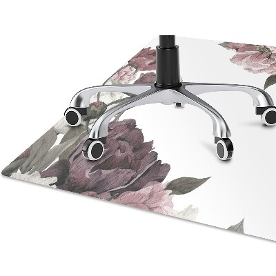 Alfombra protectora suelo para silla Peonías
