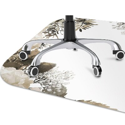 Alfombra protectora suelo para silla Flores de hortensia