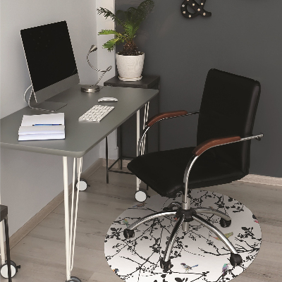 Alfombrilla para silla de escritorio Pájaros y ramas