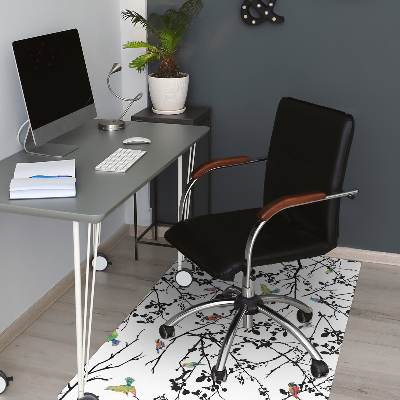 Alfombrilla para silla de escritorio Pájaros y ramas