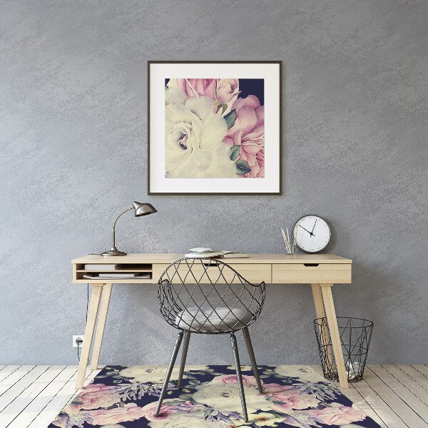 Alfombra silla ordenador Flores barrocas
