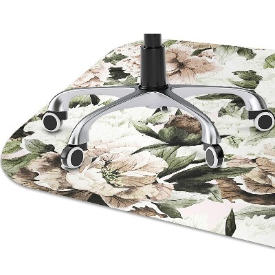 Alfombra silla ordenador Peonies con flores