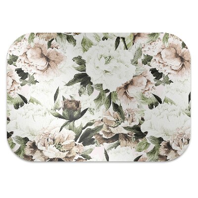 Alfombra silla ordenador Peonies con flores