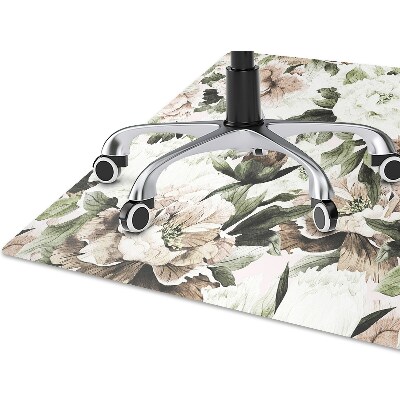 Alfombra silla ordenador Peonies con flores
